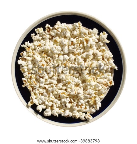 Pop corn maize in a dish isolated