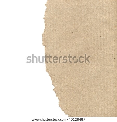 Brown corrugated cardboard sheet useful as a background, with copy space