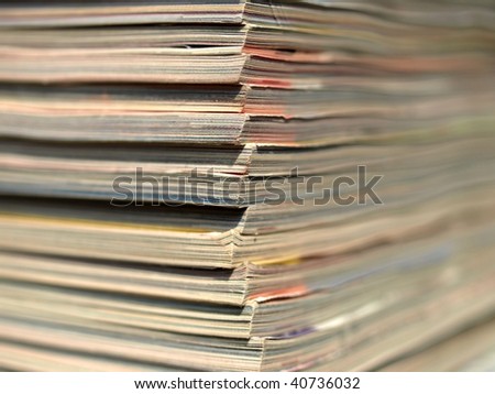 Office paper documents useful as a background - with selective focus