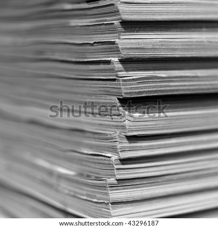 Office paper documents useful as a background - with selective focus