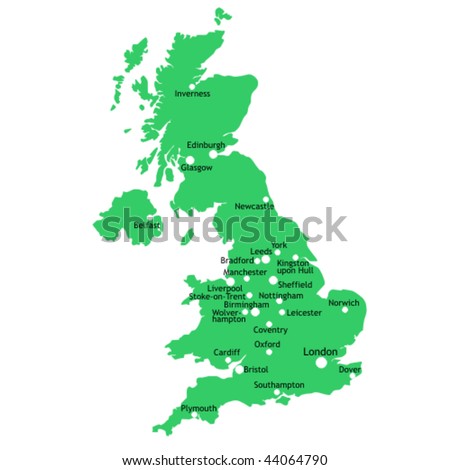 Map Of Britain With Cities. stock vector : UK map with