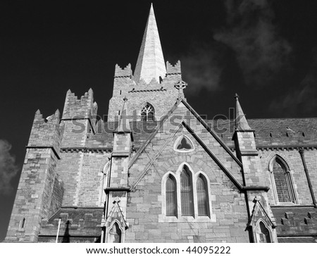 Christ Church, Dublin - ancient gothic cathedral architecture - infrared high dynamic range