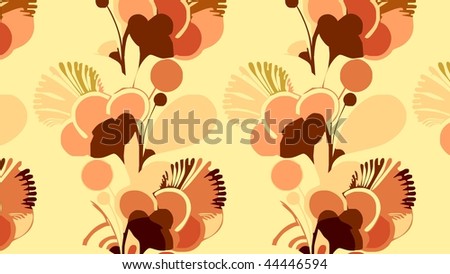 Sixties psychedelic wallpaper background with swinging London style flowers - (16:9 ratio)