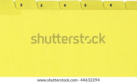 Office folder with numbered tabs isolated on white - (16:9 ratio)