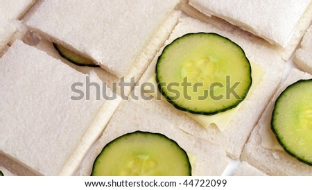 Traditional British cucumber sandwich with butter and bread - (16:9 ratio)