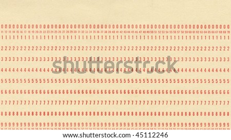 Vintage punched card for computer data storage isolated over white (16:9 aspect ratio)