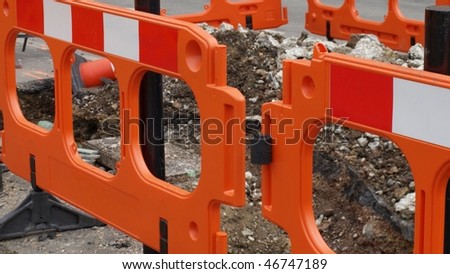 Street traffic barrier for temporary construction works - (16:9 ratio)