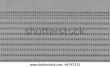 Vintage punched card for computer data storage isolated over white - (16:9 black and white)