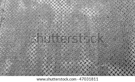 Diamond steel plate industrial iron metal background - (16:9 black and white)