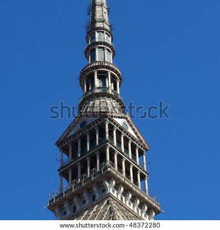 The Mole Antonelliana, Turin (Torino), Piedmont, Italy - over blue sky background