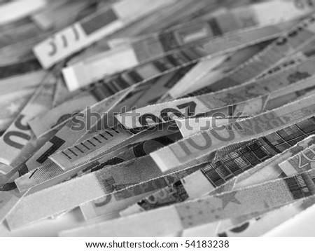 Money to burn - banknotes cut with a paper shredder