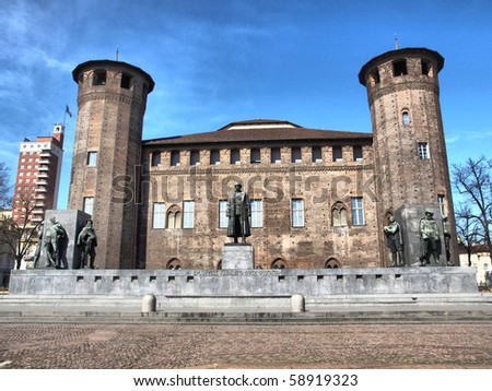 Palazzo Madama (Royal palace) in Piazza Castello, Turin, Italy - high dynamic range HDR
