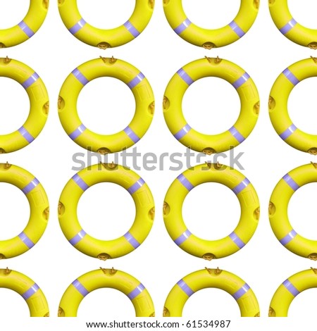 A life buoy for safety at sea - isolated over white background