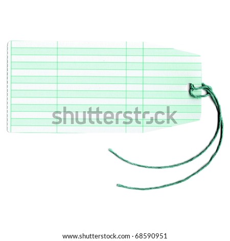 Price tag or address label with string