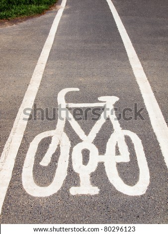 Traffic sign of a bike bicycle lane street road transport signal