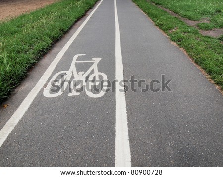 Traffic sign of a bike bicycle lane