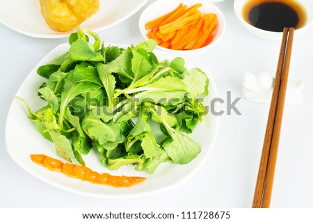 Fresh lettuce feature, Chinese food.