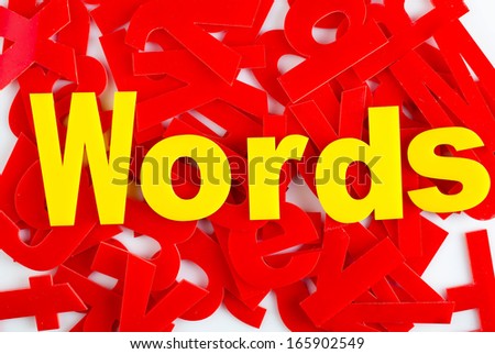 find Words in yellow letters on a background of red letter in a jumble or word search puzzle
