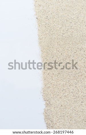 Brush the sand is white background behind