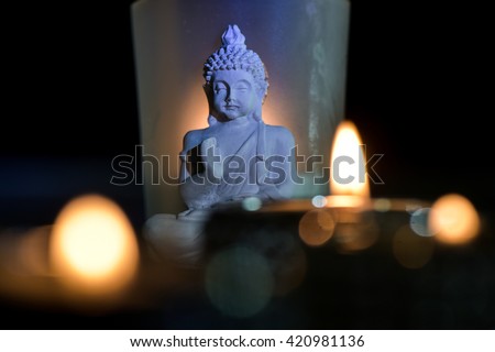 Candles Flame and Boudha Religion Studio shoot