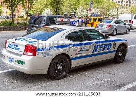 NEW YORK, USA -  28 May 2014: NYPD highway patrol car