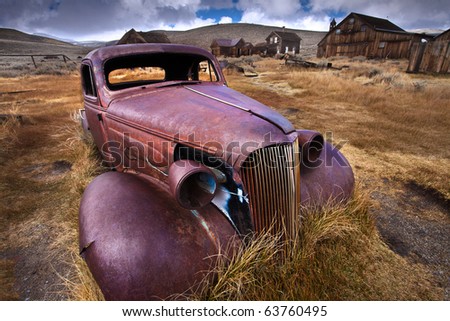 stock photo Abandoned Car Bodie Ghost Town California
