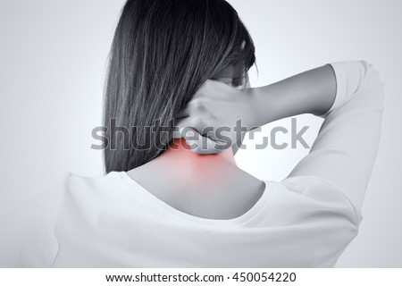 woman having pain in the back and neck, Pain in the back