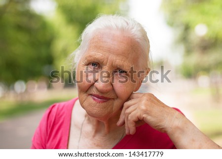 Elderly smiling woman