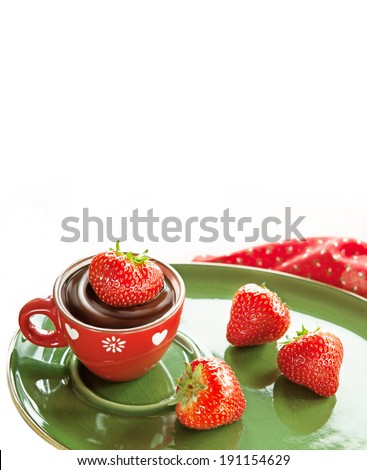 Strawberry in hot Chocolate, Chocolate covered Strawberries for Valentine\'s Day