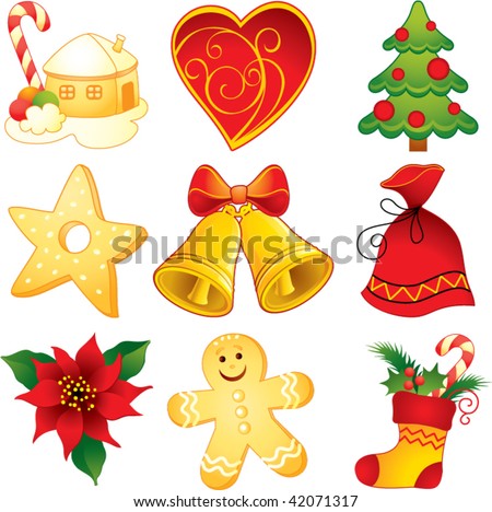 Design Logo on Christmas Symbols Stock Vector 42071317   Shutterstock