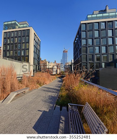 High Line Park New York City in Autumn