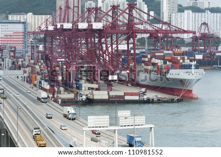 commercial container port in Hong Kong