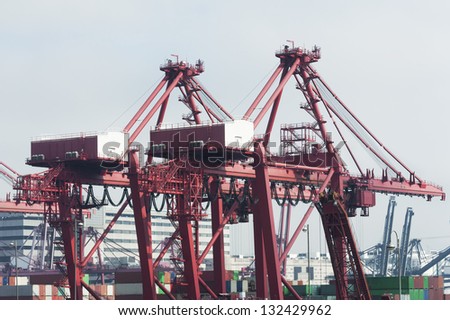 Commercial container port in Hong Kong
