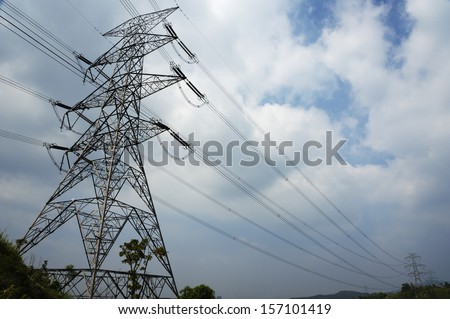 Pylons with electric lines