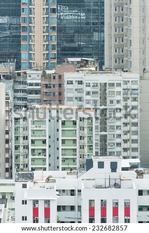 Crowded buildings in Hong Kong