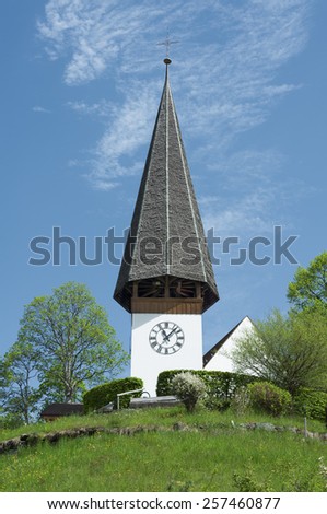 Medieval church tower Swiss