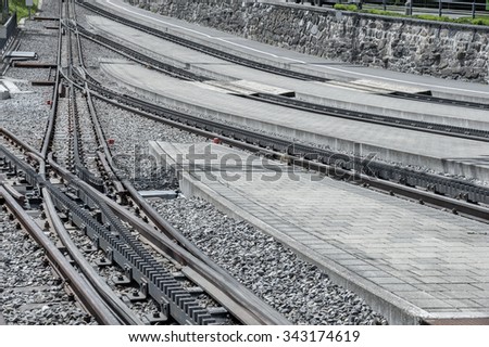 rail track in train station