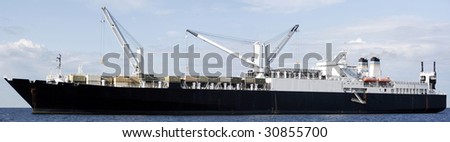 Container ship loaded with cargo