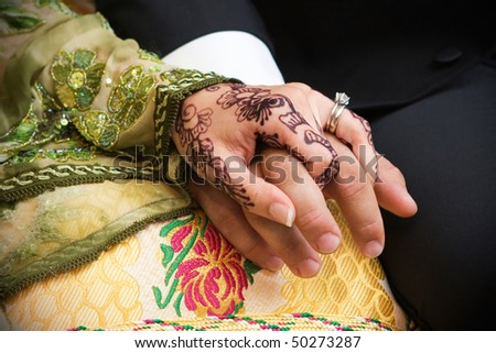 stock photo Closeup of wedding couple's hands