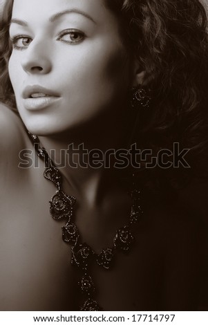 Beautiful woman. Fashion art photo.  Jewelry and Beauty