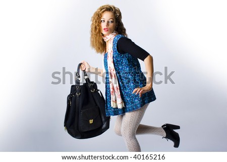 portrait of a girl with a bag