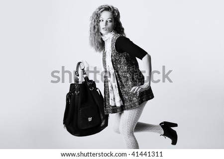portrait of a girl with a bag