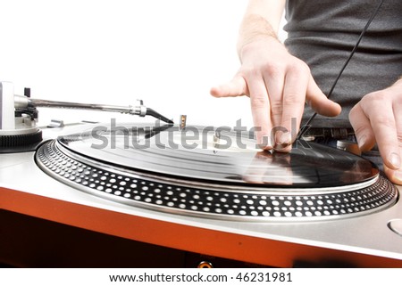 Dj playing disco house progressive electro music