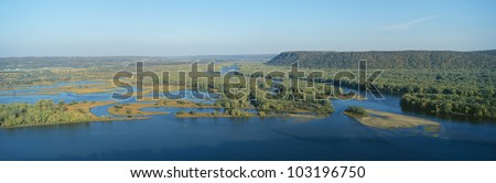 Confluence of Mississippi and Wisconsin Rivers, Pike\'s Peak State Park, Iowa