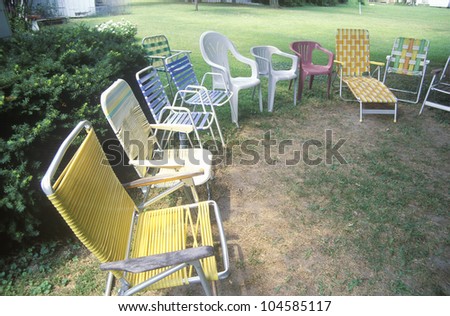 Outdoor chairs on lawn