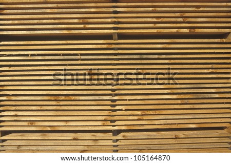 Stacks of wood at a Great Barrington, Massachusetts lumber yard