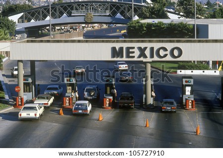 CIRCA 1990 - USA/Mexico border in San Diego, CA facing Tijuana