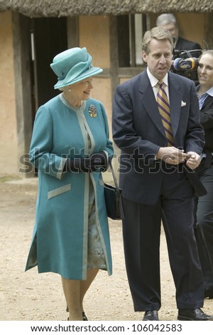 Phil Emerson and Her Majesty Queen Elizabeth II visiting James Fort, Jamestown Settlement, Virginia on May 4, 2007, the 400th Anniversary of English establishment of 1607 Jamestown Colony, Virginia