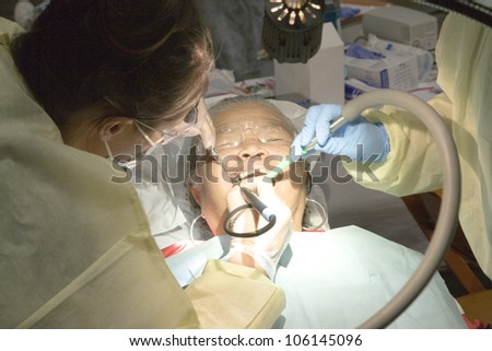 Free health and dental clinic by Remote Area Medical during the week of August 19, 2009, Los Angeles, California