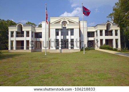 OCTOBER 2004 - Front of the Jefferson Davis Presidential Library in Biloxi, MS